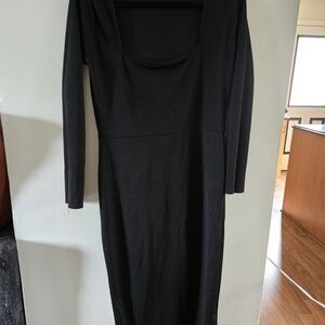 PrettyLittleThing Black Midi Dress